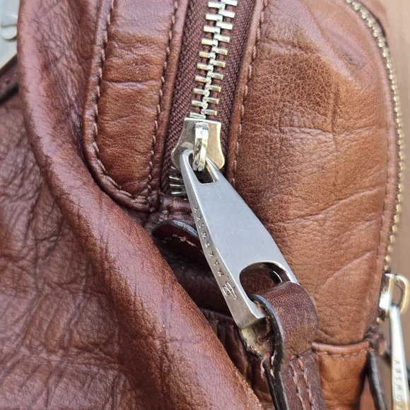 B. Makowsky Brown Leather Hobo Snake Animal Skin Shoulder Bag - Picture 6 of 16